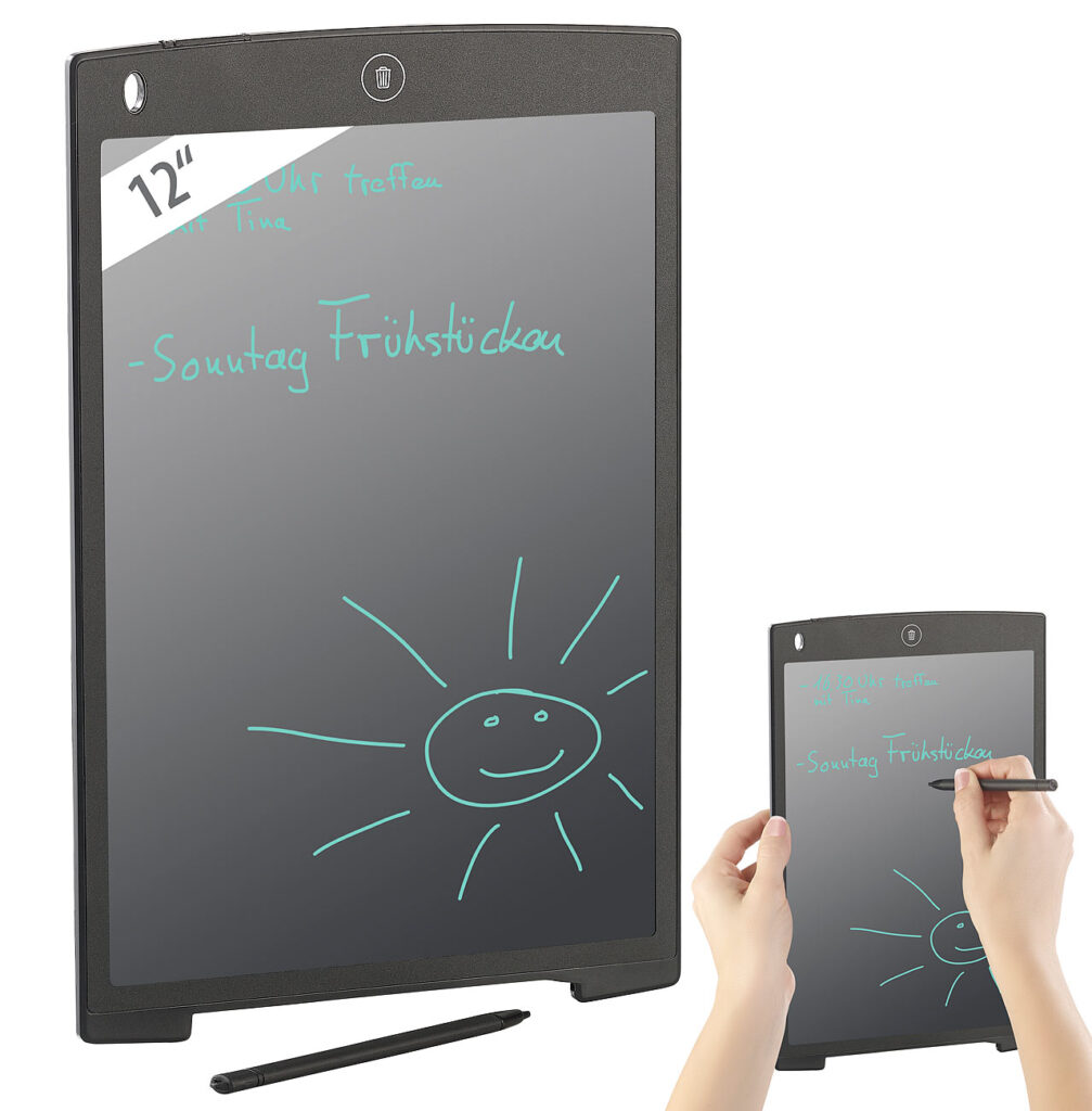 LCD-Schreibtafel mit 30 cm / 12 Zoll und Stift, 100.000 Löschvorgänge LCD-Schreibtafel mit 30 cm / 12 Zoll und Stift, 100.000 Löschvorgänge