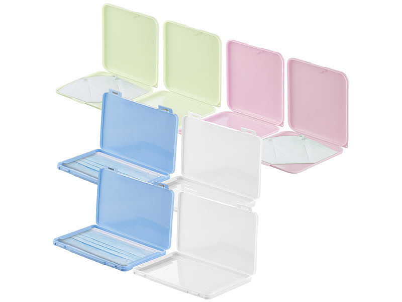 8er-Set Masken-Aufbewahrungs-Etuis, staubdicht und hygienisch, bunt 8er-Set Masken-Aufbewahrungs-Etuis, staubdicht und hygienisch, bunt