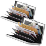 2er Pack Flaches RFID-Kartenetui aus Edelstahl für 6 Chipkarten