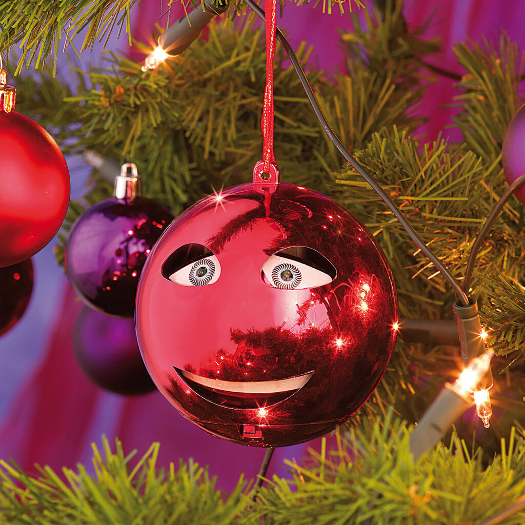 Singende Weihnachtsbaumkugel in rot
