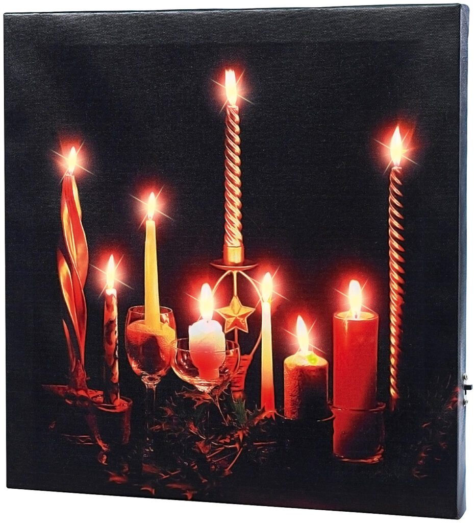 LED-Leinwandbild „Advent“mit Kerzenflackern