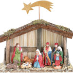 Weihnachts-Krippe (10-teilig)mit handbemalten Porzellan-Figuren