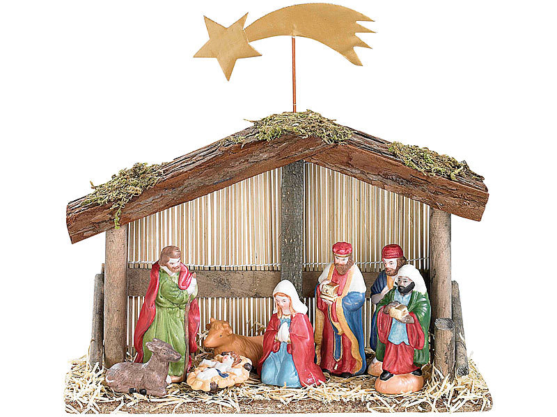 Weihnachts-Krippe (10-teilig)mit handbemalten Porzellan-Figuren Weihnachts-Krippe (10-teilig)mit handbemalten Porzellan-Figuren