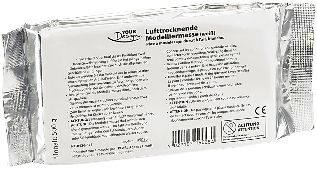 Lufttrocknende Modelliermasse, weiss, 1000 g