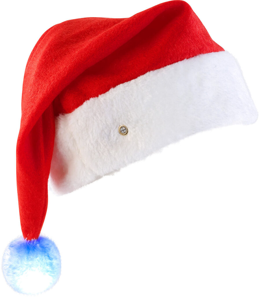 LED-Nikolausmütze mit leuchtendem Bommel, farbwechselnd LED-Nikolausmütze mit leuchtendem Bommel, farbwechselnd