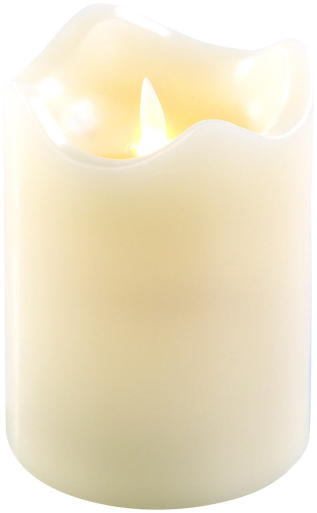 Echtwachskerze mit beweglicher LED-Flamme, 90 x 130 mm, Gr. M Echtwachskerze mit beweglicher LED-Flamme, 90 x 130 mm, Gr. M