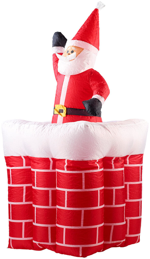 Aufblasbarer XXL Weihnachtsmann mit Schornstein, 180 cm Aufblasbarer XXL Weihnachtsmann mit Schornstein, 180 cm
