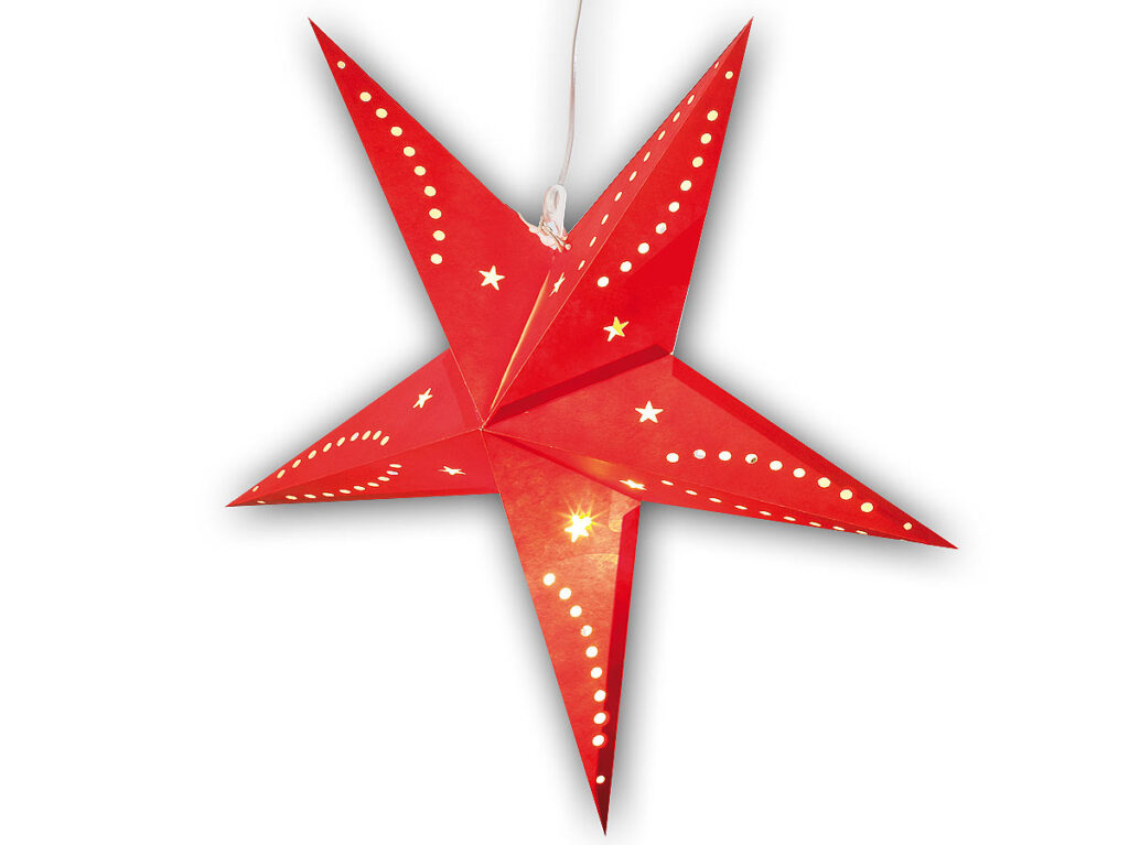 3D-Weihnachtsstern-Lampe, Stern aus Papier, 60 cm, rot 3D-Weihnachtsstern-Lampe, Stern aus Papier, 60 cm, rot