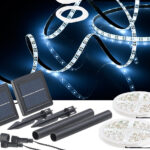 2er-Set Solar-LED-Streifen mit 180 tageslichtweissen LEDs, IP65