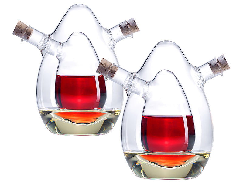 2-er Set  2in1- Essig- und Öl-Spender aus Glas