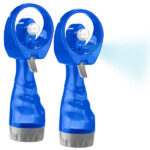 2er-Set Hand-Ventilatoren mit Wassersprüher, je 300 ml-Wassertank