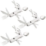 3er-Set 14in1-Edelstahl-Klappbestecke und Taschenmesser
