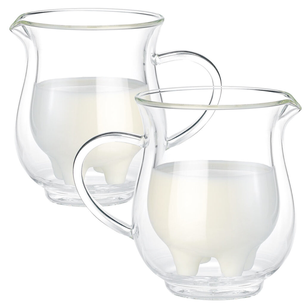 2er-Set doppelwandige Milchkännchen im witzigen Euterdesign, 200 ml 2er-Set doppelwandige Milchkännchen im witzigen Euterdesign, 200 ml