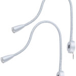 2er-Set LED-Bett- & Leseleuchten, Schwanenhals & USB-Ladebuchse, je 3W