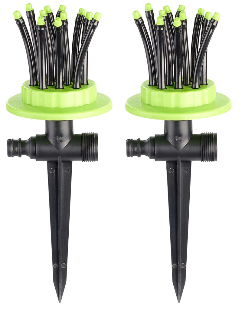 2er-Set flexible Gartensprinkler mit 12 biegsamen Düsen 2er-Set flexible Gartensprinkler mit 12 biegsamen Düsen