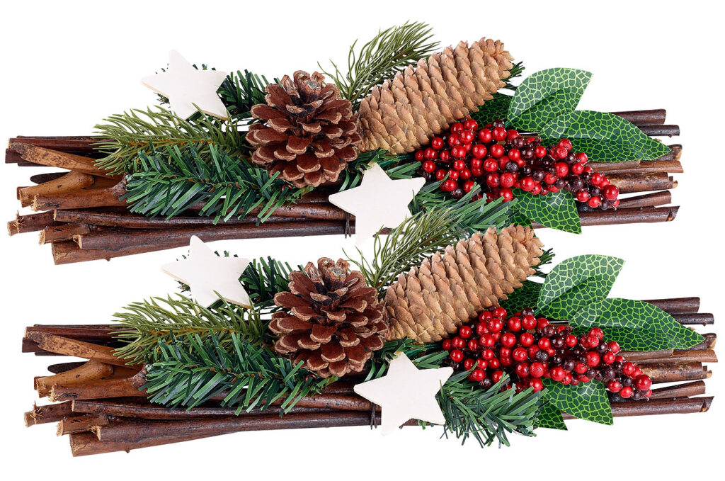 2er-Set Handgefertigte Weihnachts- & Adventsgestecke, Tannenzapfen 2er-Set Handgefertigte Weihnachts- & Adventsgestecke, Tannenzapfen