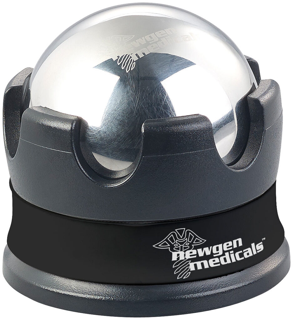 Kühlender Massage-Ball aus Edelstahl, mit 360°-Rotations-Halterung