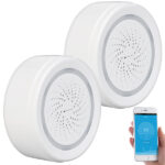 2er-Set Alarm-Sirene mit WLAN & App, komp. zu Alexa & Google Assistant