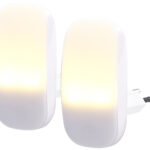 2 kompakte LED-Steckdosen-Nachtlichter, Dämmerungssensor, 1lm, 0,25 W