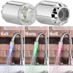 2 Dynamo-LED-Wasserhahnaufsätze zur Temperaturkontrolle, 3 Farben