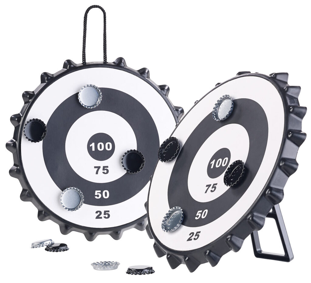 2er-Set Magnetische Kronkorken-Dartspiele mit je 6 Kronkorken, Ø 24 cm 2er-Set Magnetische Kronkorken-Dartspiele mit je 6 Kronkorken, Ø 24 cm