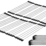 2er-Set faltbare XXL-Edelstah l Abtropf-Auflagen, 55 x 45cm