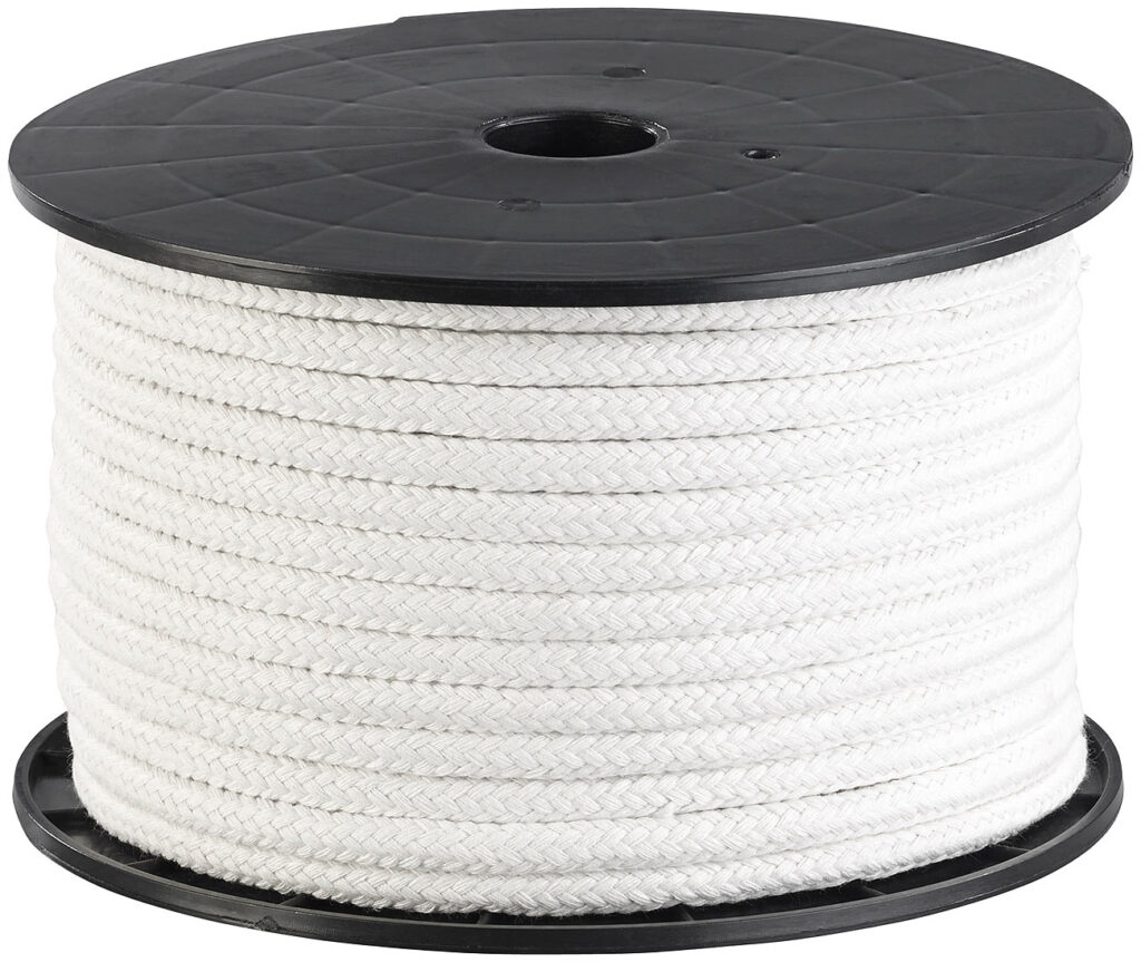 Geflochtenes Baumwollseil auf Rolle, Ø 10 mm, 50 m lang, Natur (beige) Geflochtenes Baumwollseil auf Rolle, Ø 10 mm, 50 m lang, Natur (beige)