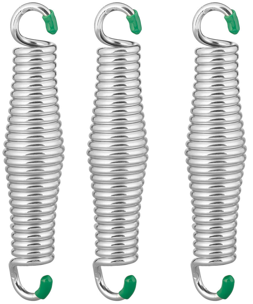 3er-Set Schwingfedern für Hängesessel & -matten, aus Stahl, bis 120 kg 3er-Set Schwingfedern für Hängesessel & -matten, aus Stahl, bis 120 kg