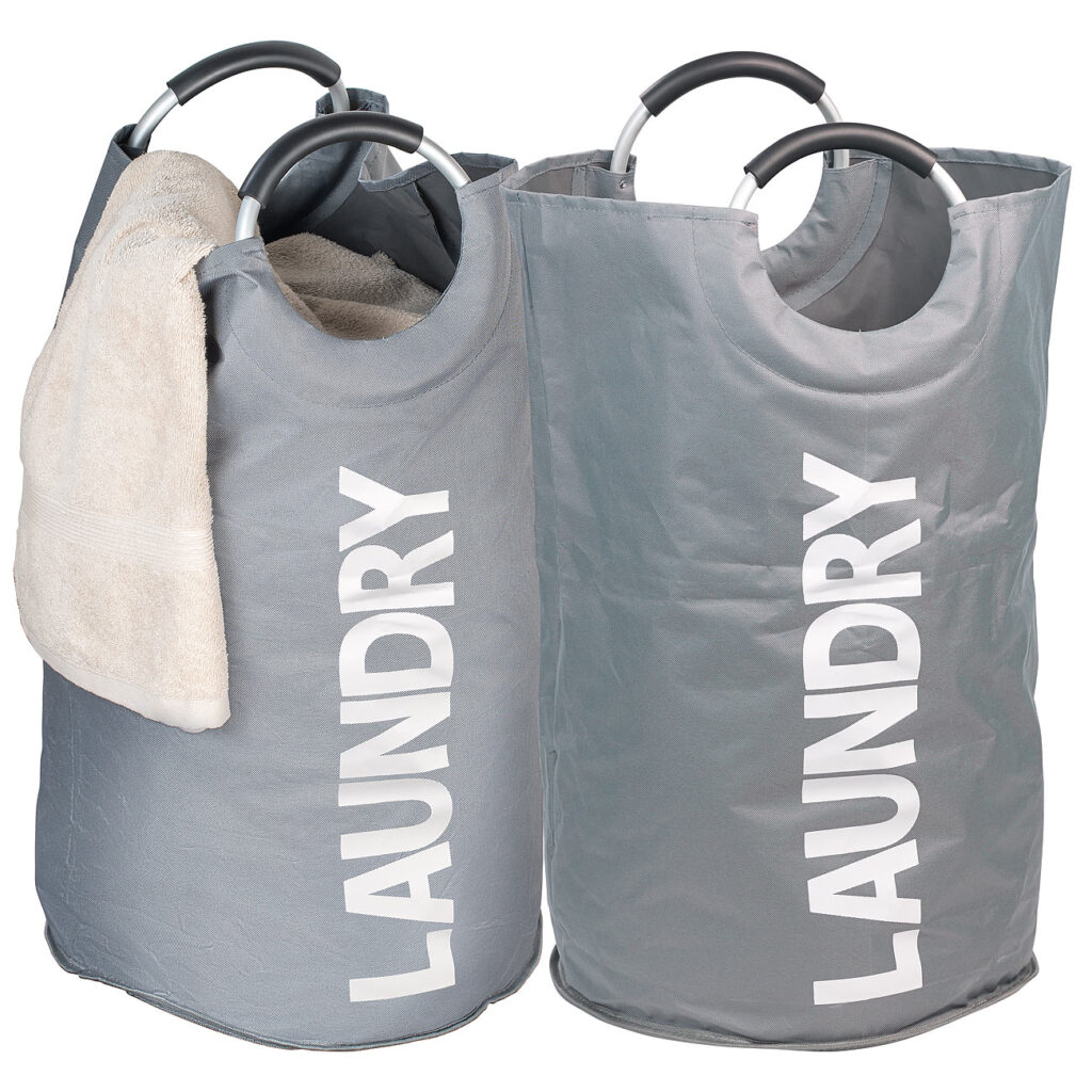 2er-Set moderne Wäschesammler mit Handgriffen, 65 Liter Volumen 2er-Set moderne Wäschesammler mit Handgriffen, 65 Liter Volumen