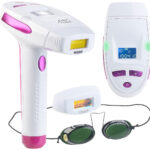 IPL-Haarentfernungs-System, 2 Aufsätze, Display, 5 Stufen, Schutzbrille