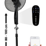 WLAN-Standventilator, 37 cm, 60 Watt, für Siri, Alexa & Google Assistant