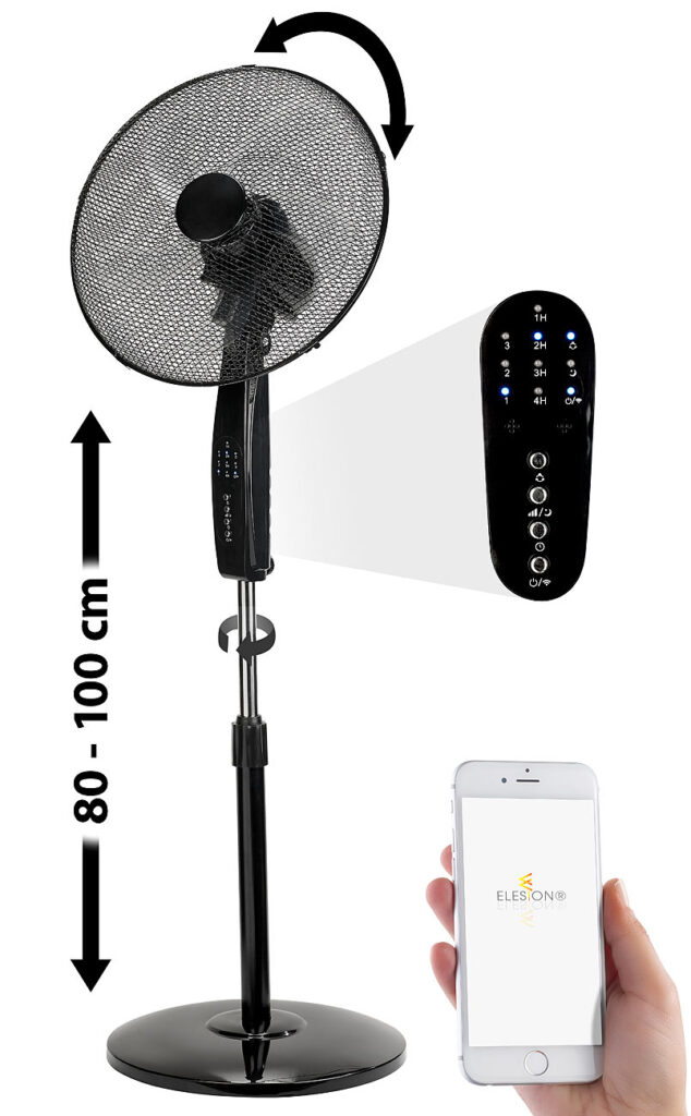 WLAN-Standventilator, 37 cm, 60 Watt, für Siri, Alexa & Google Assistant WLAN-Standventilator, 37 cm, 60 Watt, für Siri, Alexa & Google Assistant