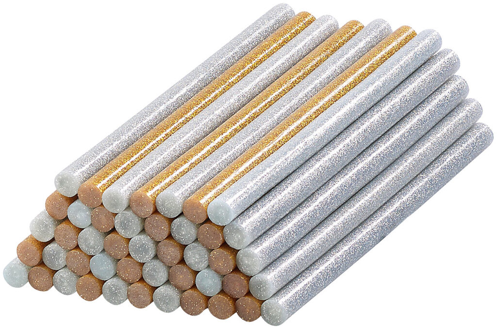 50 Klebesticks für Heissklebepistolen, 11 x 200mm, golden & silbern 50 Klebesticks für Heissklebepistolen, 11 x 200mm, golden & silbern