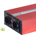 Kfz-Spannungswandler 1000 W, 2x 230 V AC, 5 V USB, Peak 2000 W