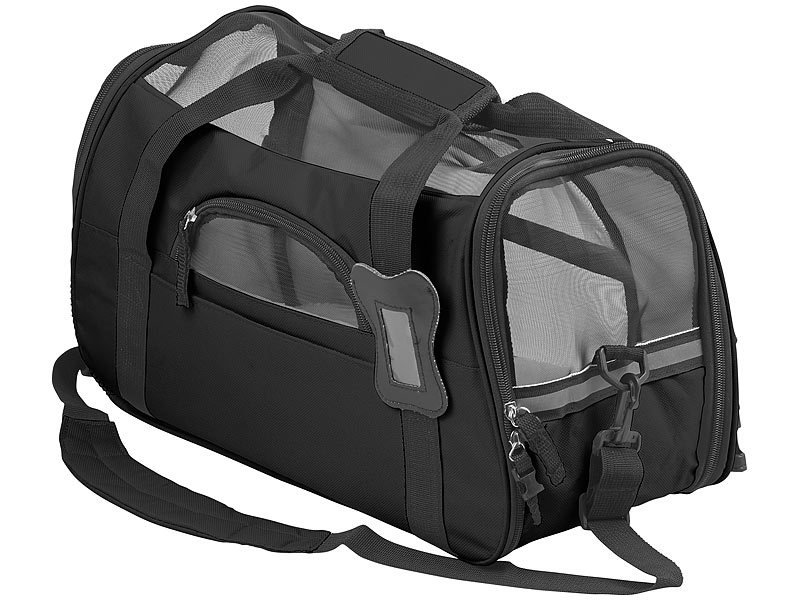 Hand- & Auto-Transporttasche für Kleintiere bis 3 kg, Grösse S, schwarz
