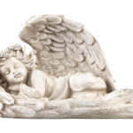 Schlafende Solar-LED-Schutzengel-Figur, 16 cm, für innen & aussen
