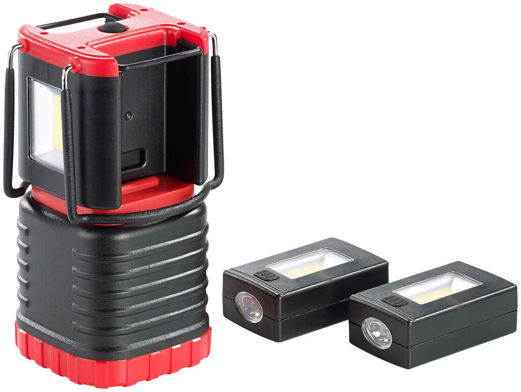 3D-Camping-Laterne CL-204.mt, mit 2 Taschenlampen, 200 lm 3D-Camping-Laterne CL-204.mt, mit 2 Taschenlampen, 200 lm