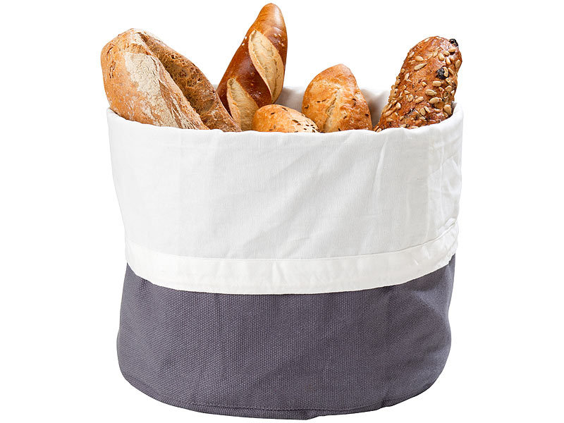 XL-Brotkorb aus 100% Baumwolle, verschliessbare Kordel, waschbar, Ø 25 cm XL-Brotkorb aus 100% Baumwolle, verschliessbare Kordel, waschbar, Ø 25 cm