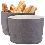 2er-Set Brotkorb aus 100% Baumwolle, waschbar, Ø 20 cm