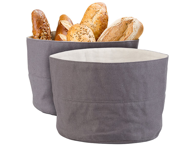 2er-Set Brotkorb aus 100% Baumwolle, waschbar, Ø 20 cm 2er-Set Brotkorb aus 100% Baumwolle, waschbar, Ø 20 cm
