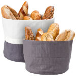 2er-Set Brotkörbe aus 100% Baumwolle,  Ø 20 cm und Ø 25 cm