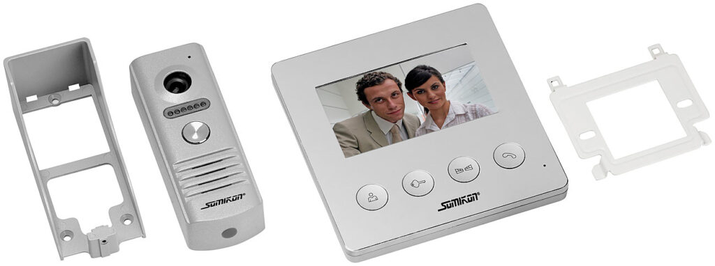 Video-Türsprechanlage mit Farbdisplay, LED-Licht & Türöffnungsfunktion Video-Türsprechanlage mit Farbdisplay, LED-Licht & Türöffnungsfunktion
