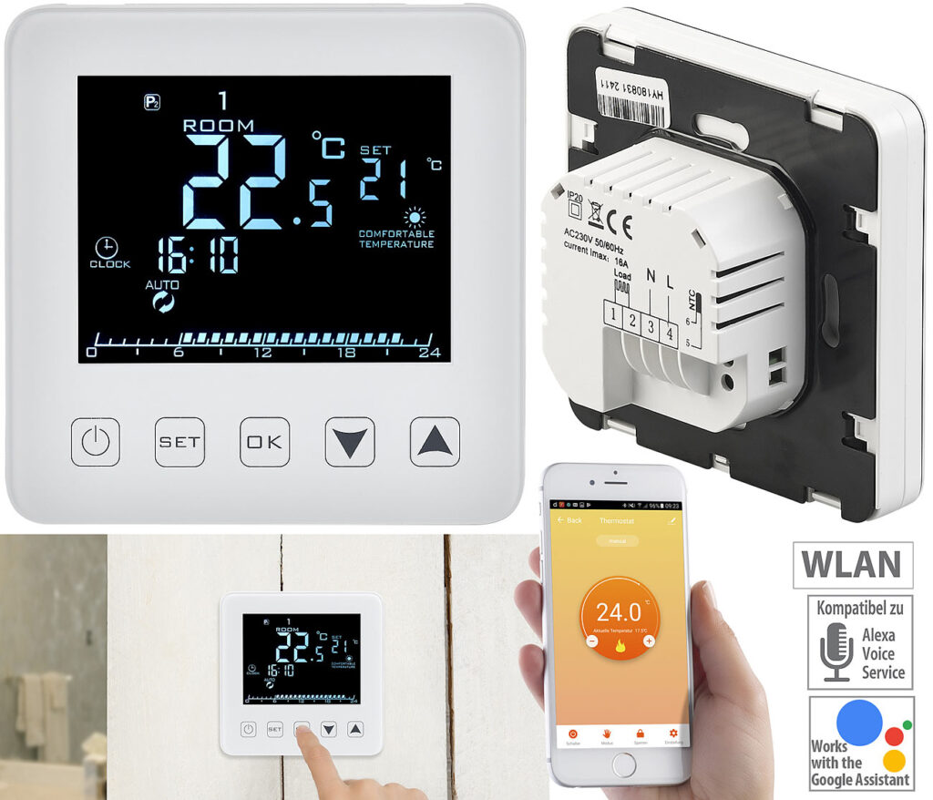 WLAN-Thermostat für Fussbodenheizungen, für Siri, Alexa & GA WLAN-Thermostat für Fussbodenheizungen, für Siri, Alexa & GA