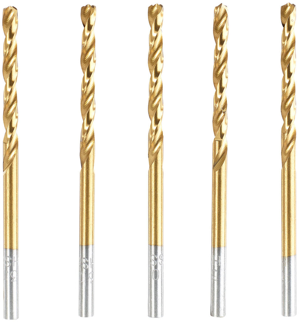 HSS-Bohrer-Set für Metall, Titan-beschichtet, 3 mm, 5 Stück HSS-Bohrer-Set für Metall, Titan-beschichtet, 3 mm, 5 Stück