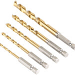 HSS-Bohrer-Set für Akkuschrauber, Titan-beschichtet, 3-8 mm, 5 Stück