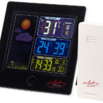 Funk-Wetterstation, Aussensensor, Farbdisplay, Funkuhr, Wecker, schwarz