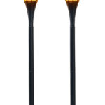 2er-Set LED-Gartenfackeln, realistisches Flammenflackern, 2.000-mAh-Akku