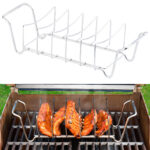 2in1-Sparerib-Halter und Bratenkorb für Grill und Ofen, Edelstahl