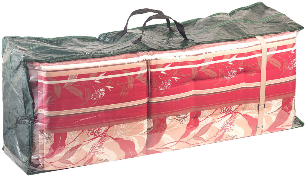 Gewebeplane-Tasche für Gartenmöbel-Sitzkissen, 130x50x32 cm, 150 g/m² Gewebeplane-Tasche für Gartenmöbel-Sitzkissen, 130x50x32 cm, 150 g/m²