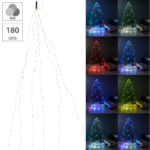 Christbaum-Überwurf-Lichterkette, 180 bunte LEDs, 6 Girlanden, je 3 m